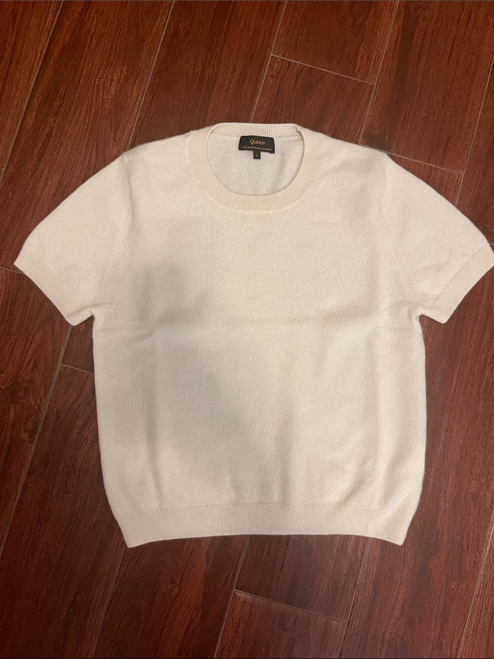 Quince 100% Mongolian Cashmere Tee in Ivory